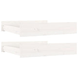 Bed Drawers 2 pcs White Solid Wood Pine 814980