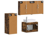 Bathroom Furniture Set 4 pcs Smoked Oak 3407451