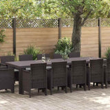 Garden Dining Set with Cushion 13 pcs Brown and Light grey 3378619