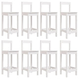 9 Piece Garden Bar Set White Solid Wood Pine 3154771