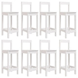 9 Piece Garden Bar Set White Solid Wood Pine 3154771