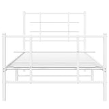 Metal Bed Frame without Mattress with Footboard White 90x200cm 355621