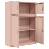 Storage Cabinet 2 pcs Pink 90 x 40 x 130 cm Steel Lockable 3438640