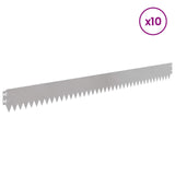 Lawn Edging 10 pcs 103 x 10 cm Steel Silver 8008436
