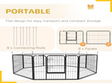 Heavy-Duty Dog Playpen, 8 Panel Steel Pet Exercise Pen, Foldable and Portable, Black T3398P349719
