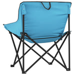 Camping Chairs with Pocket Foldable 2 pcs Bright Blue 366553