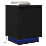Bedside Cabinets with LED Lights 2 pcs Black 38x34x50 cm 861268