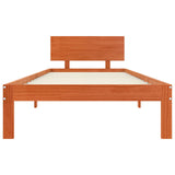 Bed Frame with Headboard Wax Brown 90 x 200 cm Solid Pine Wood 863968