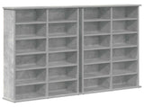 CD Cabinet 2 pcs Concrete Grey 60 x 17 x 92 cm Engineered Wood 8012737