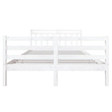 3100635 Bed Frame without Mattress White Solid Wood 140x190 cm