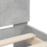 Bed Frame with LED without Mattress Concrete Grey 140x190 cm 3207563