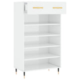 Shoe Cabinet High Gloss White 60x35x105 cm Engineered Wood 829590