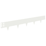 Lawn Edging 50 pcs 100 x 15 cm Steel White 8008553