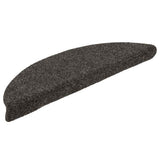 Stair Mats Self-adhesive 20 pcs 56x17x3 cm Anthracite Half Round 3365675
