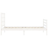 Bed Frame without Mattress White 90x200 cm Solid Wood 3193972