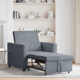 Pull out Sofa Bed Single Dark grey 90 x 165 x 87 cm Velvet 42002698