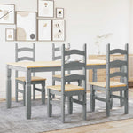 ZNTS 5 Piece Dining Set Panama Grey Solid Wood Pine 3345210