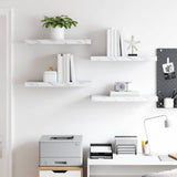 Wall Shelf 4 pcs White Marble 60 x 23 x 4 cm Engineered Wood 42019970