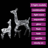 Reindeer Family Cool White Acrylic Small Decorative Inlays 329790