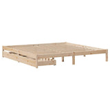 Bed Frame without Mattress 200x200 cm Solid Wood Pine 3301444