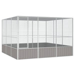 ZNTS Bird Cage Grey 302.5x324.5x211.5 cm Galvanised Steel 171553