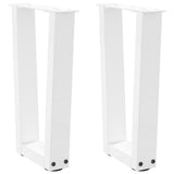 Coffee Table Legs V-Shape 2 pcs White 38x cm Steel 4012625