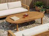 Table Top Oval Solid Teak Wood Natural 42033173
