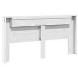 Storage Headboard with LED White Engineered Wood 3418700