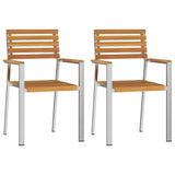 Garden Dining Set 3 pcs Solid Acacia Wood and Stainless Steel 3334773