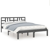 Bed Frame without Mattress Grey 200x200 cm Solid Wood 3105427