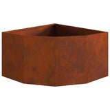 Corner Planter Rusty 60 x 60 x 35 cm Weathering steel 883646