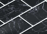 Subway Tile 50 pcs Black Marble 30 x 30 cm Polyurethane and PET 42046128