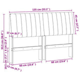 Upholstered Headboard Black 135 cm Solid Pine Wood 879401