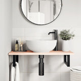 Basin Shelf Wall Mounted Steel and Solid Wood Oak 3302545