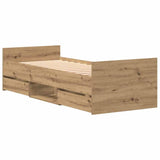 Bed Frame with Drawer Artisan oak 75 x 190 cm Engineered wood 3329307