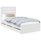 Bed Frame with Drawer White 90 x 200 cm Engineer Wood 3411529