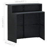 Garden Bar Table Black 120x55x110 cm Poly Rattan 313468
