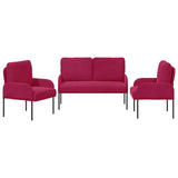 Sofa Sets with Cushion 3 pcs Wine Red 115 x 56 x 80 cm Plywood 3406221