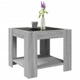 Coffee Table with LED Grey Sonoma 53x53x45 cm Engineered Wood 847544