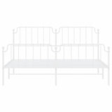 Metal Bed Frame without Mattress with Footboard White 183x213cm 373959