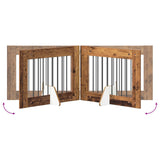 Dog Gate with Stands 4 pcs Old Wood 80 x 60 cm Engineered Wood 892137