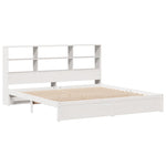 Bookcase Bed without Mattress White 180x200cm Super King Solid Wood Pine 3322400
