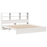 Bookcase Bed without Mattress White 180x200cm Super King Solid Wood Pine 3322400