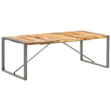 ZNTS Dining Table 220x100x75 cm Solid Rough Mango Wood 321566