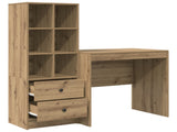 Desk with Drawer with Shelf with Storage 2 pcs Artisan Oak 3337360
