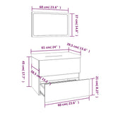 Bathroom Furniture Set Grey Sonoma Engineered Wood 3152874