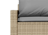 2 Piece Garden Dining Set with Cushions Beige Poly Rattan 366333