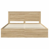 Bed Frame with Headboard Sonoma 200 x 200 cm Solid Pine Wood 3410050