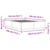 Bed Frame without Mattress Grey Sonoma 140x200 cm 3209707