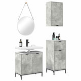 Bathroom Furniture Set 3 pcs Concrete grey Engineered wood 3393106
